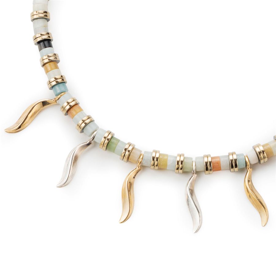 Collana girocollo con agata verde FLAME | CL EMATAGT VERDE